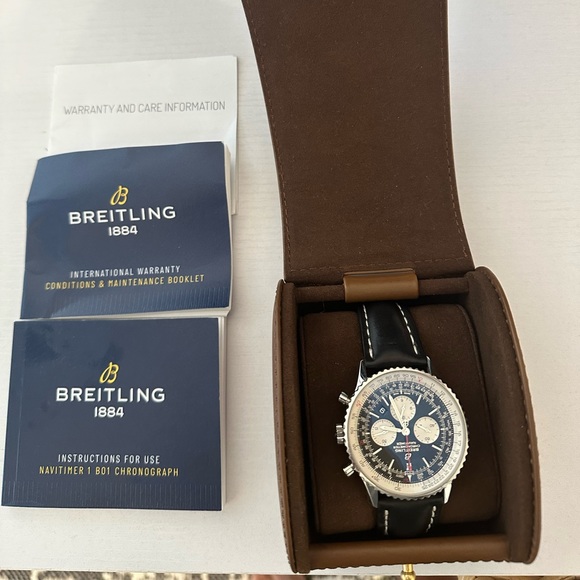 Breitling watch. With paper work and leather case - Picture 1 of 8